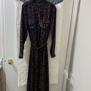 Banana Republic Black and Brown Long Sleeve Dress